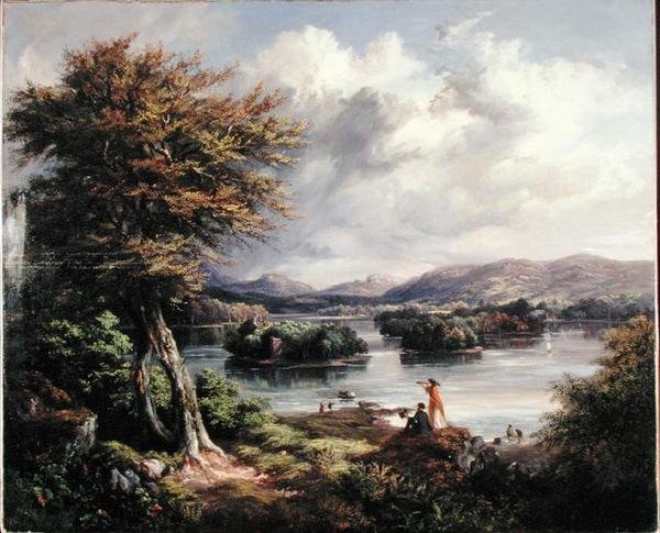 Lake of Menteith (olja på duk) av Kenneth Macleay