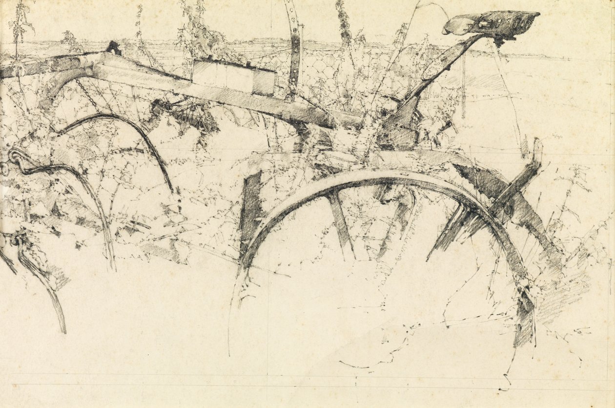 Studie av en gammal plog (penna) av Kenneth Newton