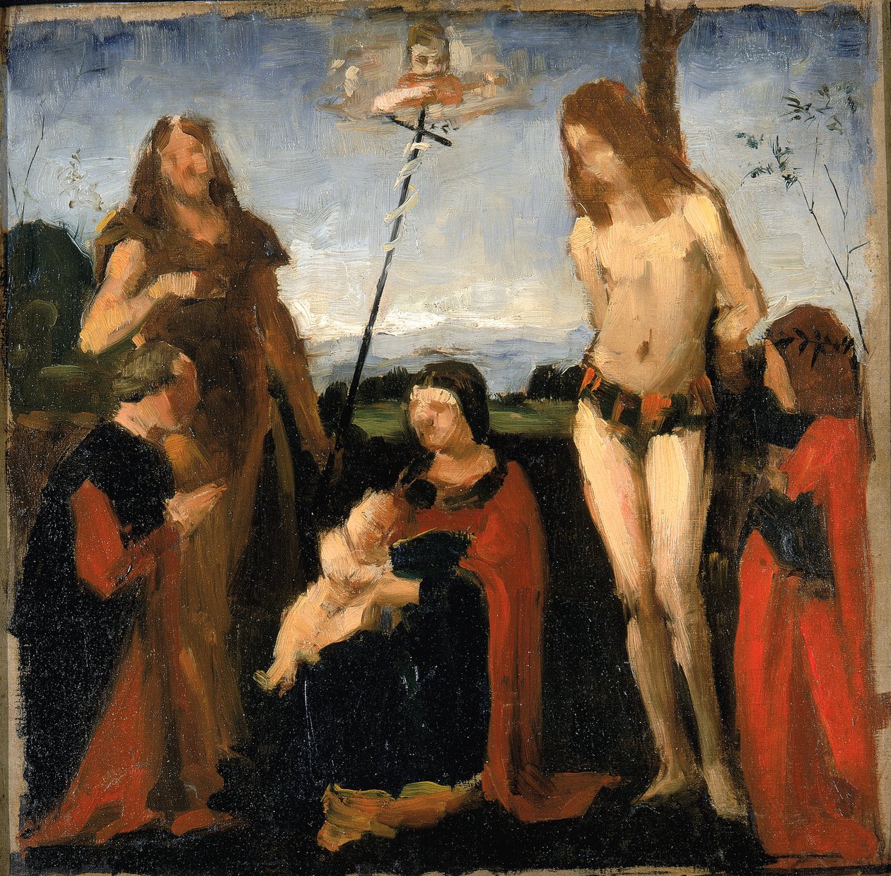 Efter Boltraffio, heligt samtal, 1878-1882. av Kenyon Cox