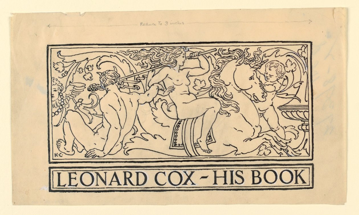 Bokskylt för Leonard Cox av Kenyon Cox
