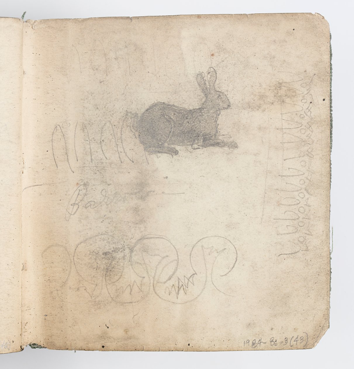 Skissbokssida: Sketch of Rabbit av Kenyon Cox