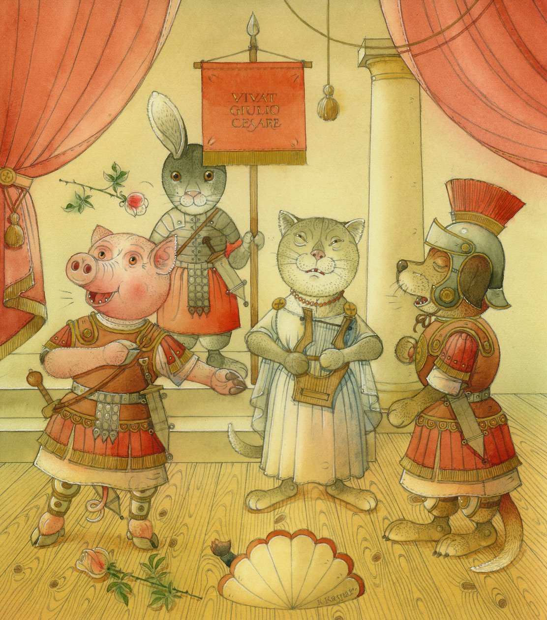 Opera Singers, 2006 (wc på papper) av Kestutis Kasparavicius