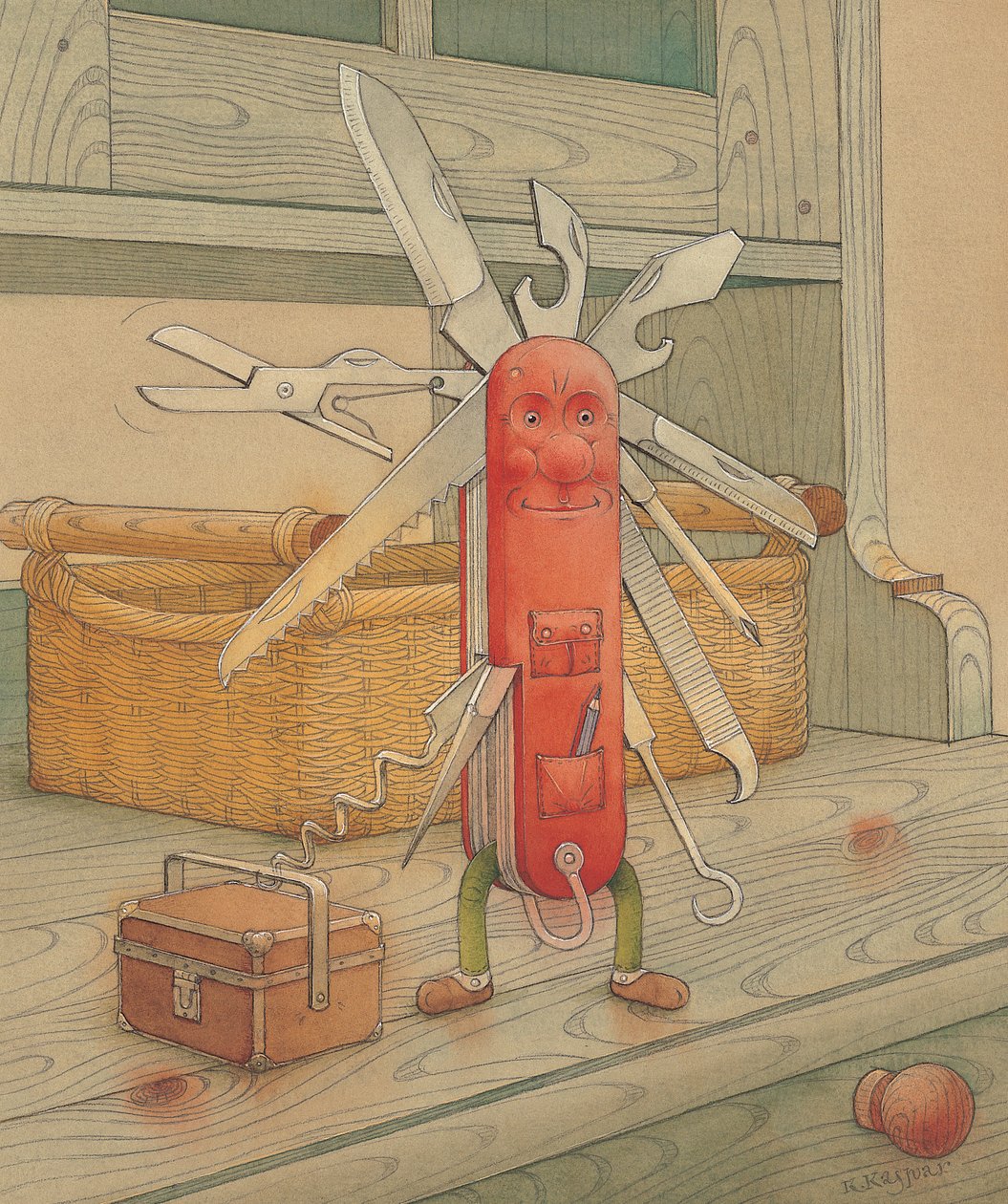 Fickkniv, 2005 (wc på papper) av Kestutis Kasparavicius