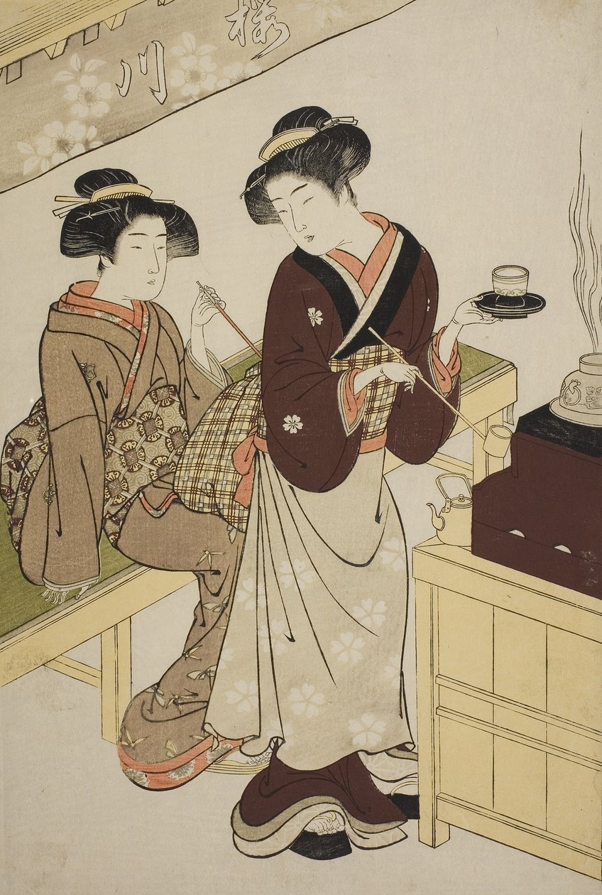 The Sakuragawa Teahouse, ca 1777 av Kitao Shigemasa