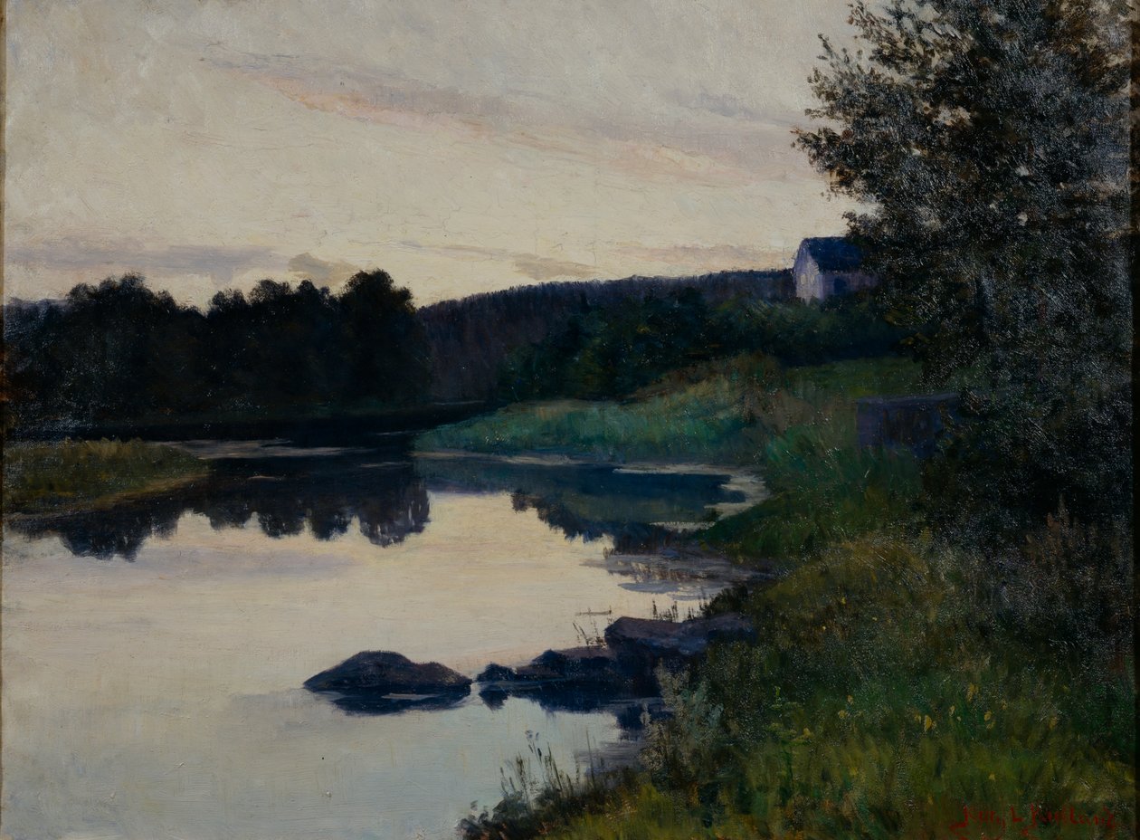 Sommarkväll (olja på duk) av Kitty Lange Kielland