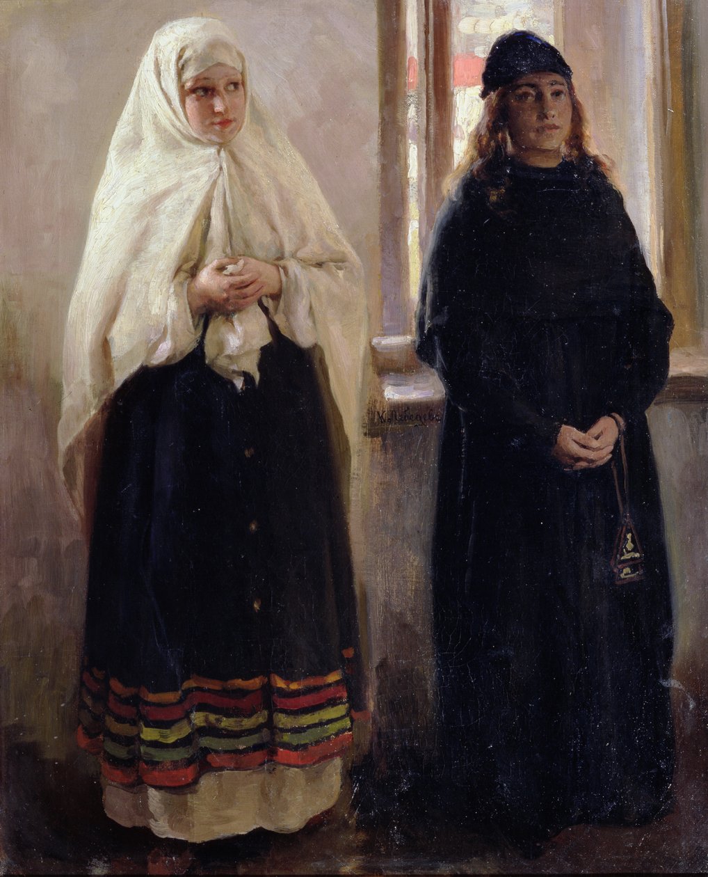 Två världar (olja på duk) av Klavdiy Vasilievich Lebedev