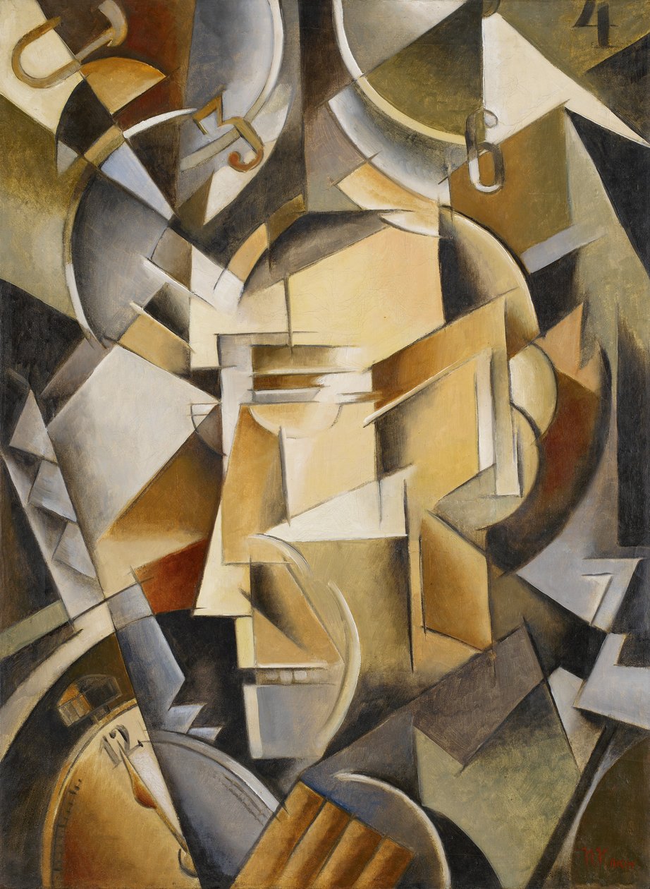 Klockaren, ca 1914 av Ivan Vassilyevich Klyun