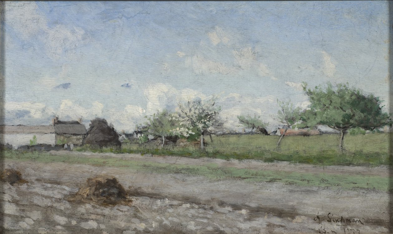 Äppelträd i blom, 1877 av Knut Axel Lindman