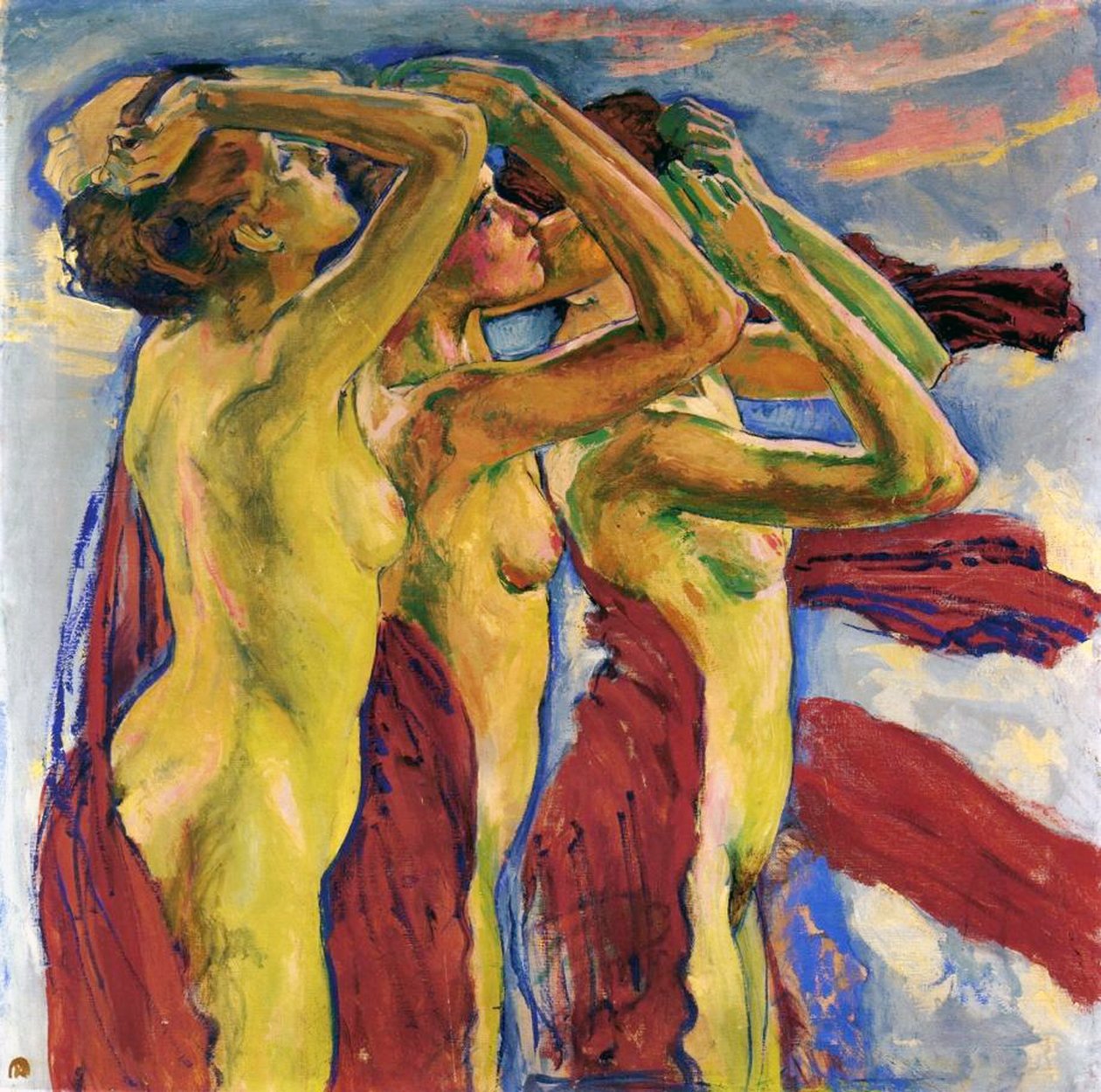 Tre nakenbilder av Koloman Moser