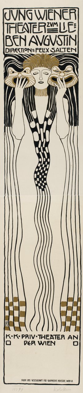Ung Wiens teater att älska Augustin, 1901. av Koloman Moser
