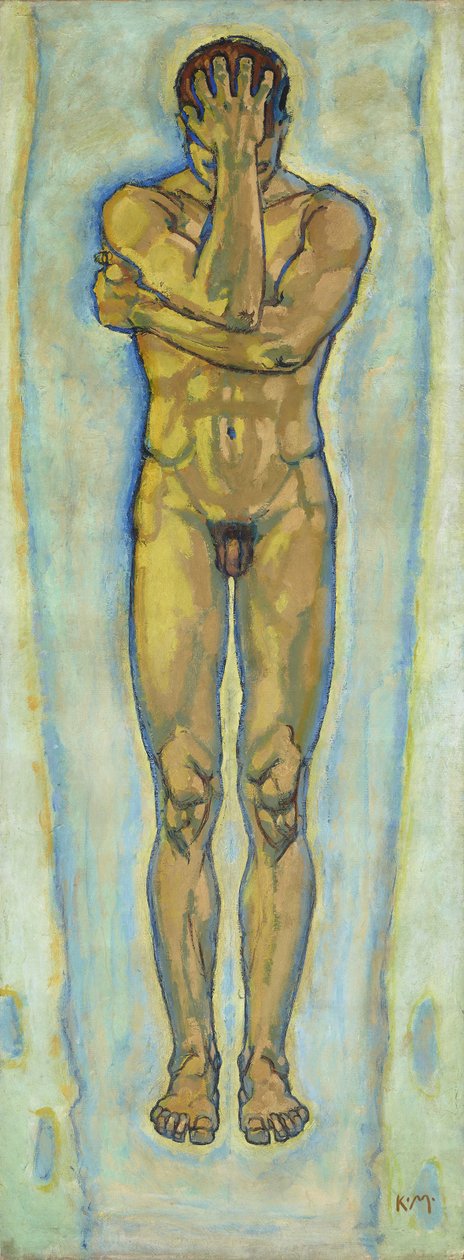 Man naken gul och blå, ca. 1913. av Koloman Moser