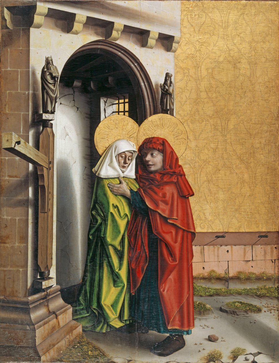 Joachim och Anne vid Golden Gate, ca 1437-40 (blandad teknik på trä) av Konrad Witz