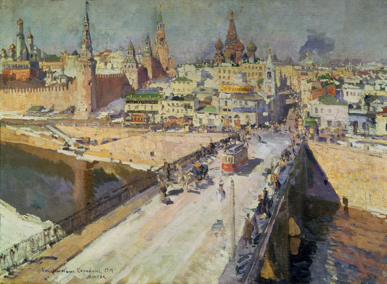 Moskva-flodens bro, 1914 av Konstantin Alekseevich Korovin