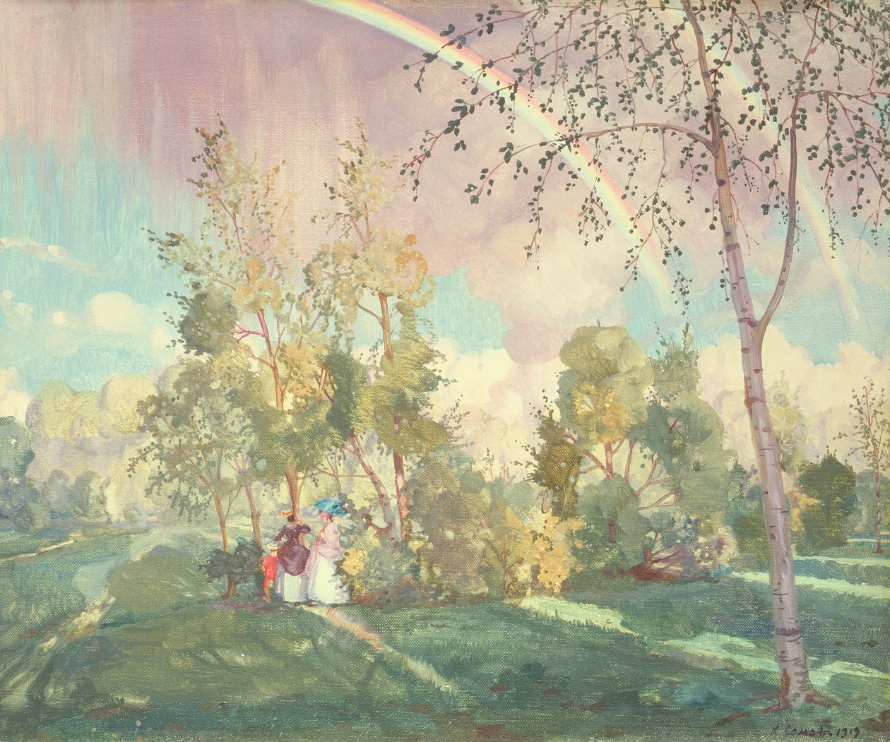 Landskap med regnbåge, 1919 av Konstantin Andreevic Somov