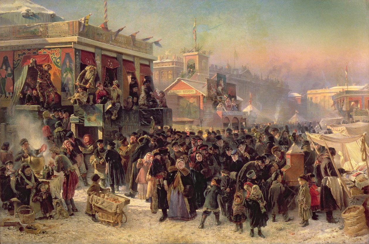 Mässbodar på Amiralitetstorget, S:t Petersburg, 1869 av Konstantin Egorovich Makovsky