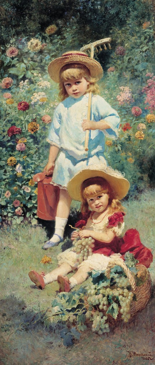   Portrait of Artists children av Konstantin Egorovich Makovsky