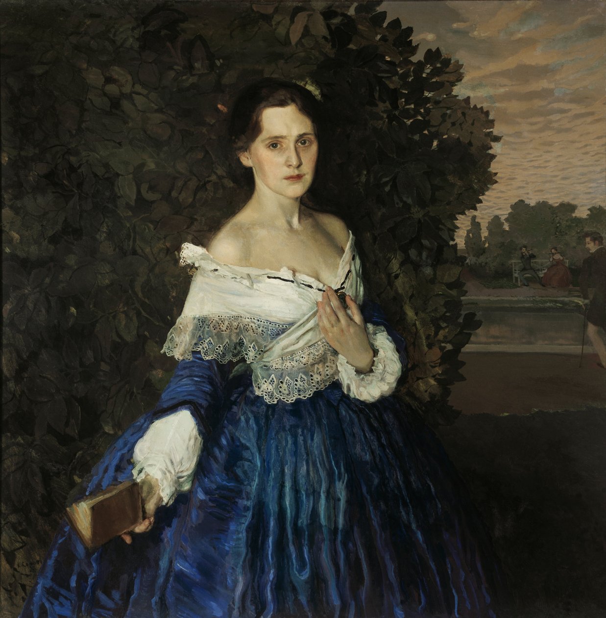 Damen i blått. Porträtt av Ye.M. Martynova av Konstantin Andreevic Somov