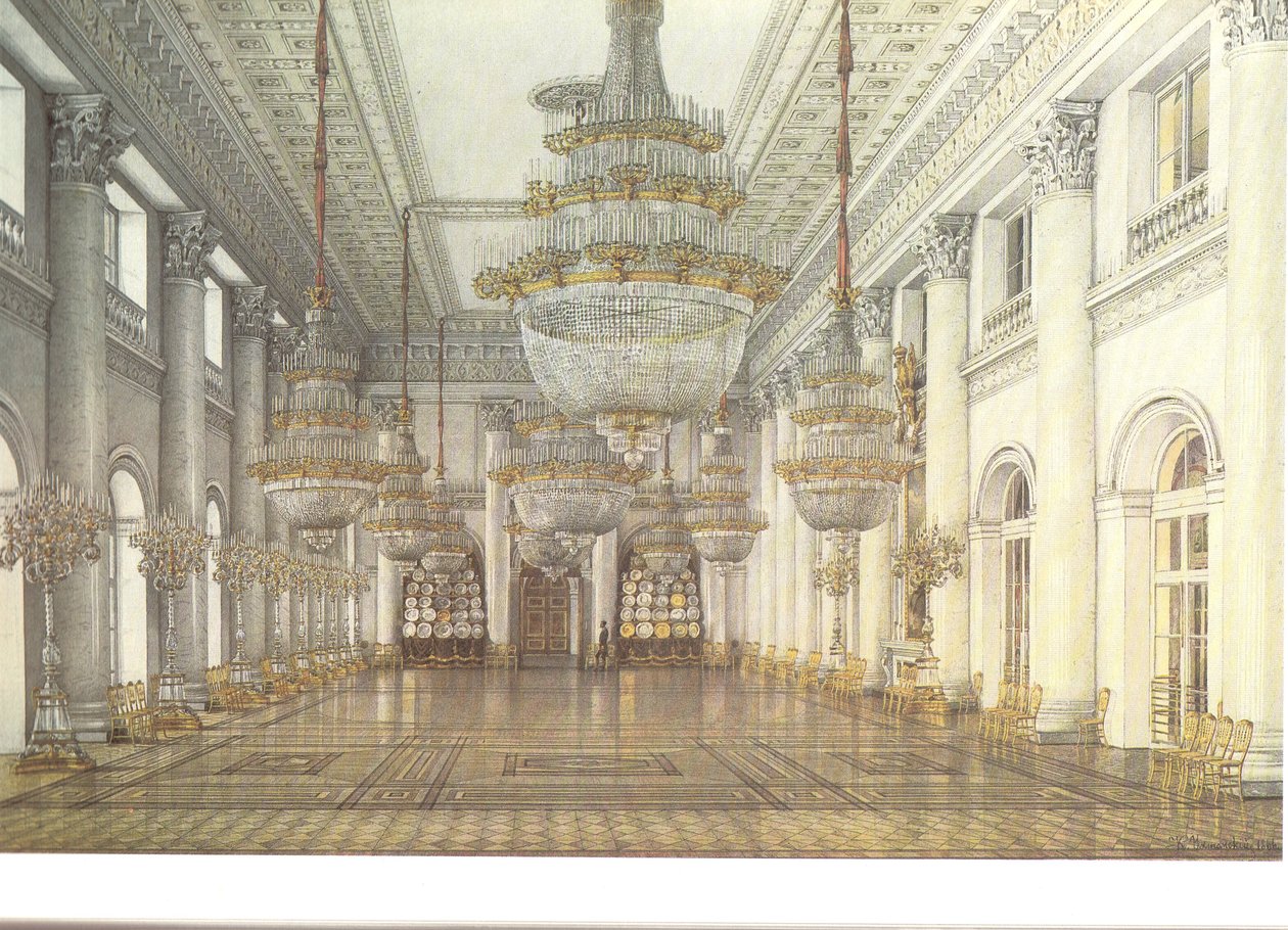 Vinterpalatsets interiör. Nichlas-salen av Konstantin Andreyevich Ukhtomsky