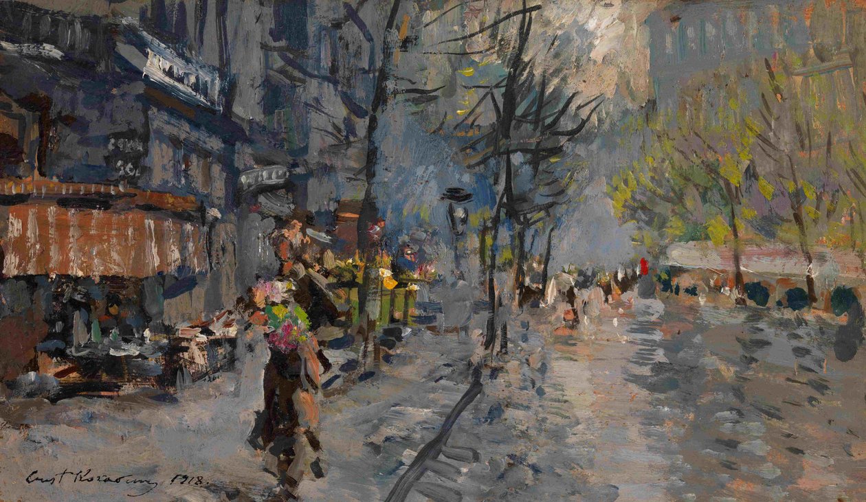 En gata i Paris, 1918 av Konstantin Alekseevich Korovin