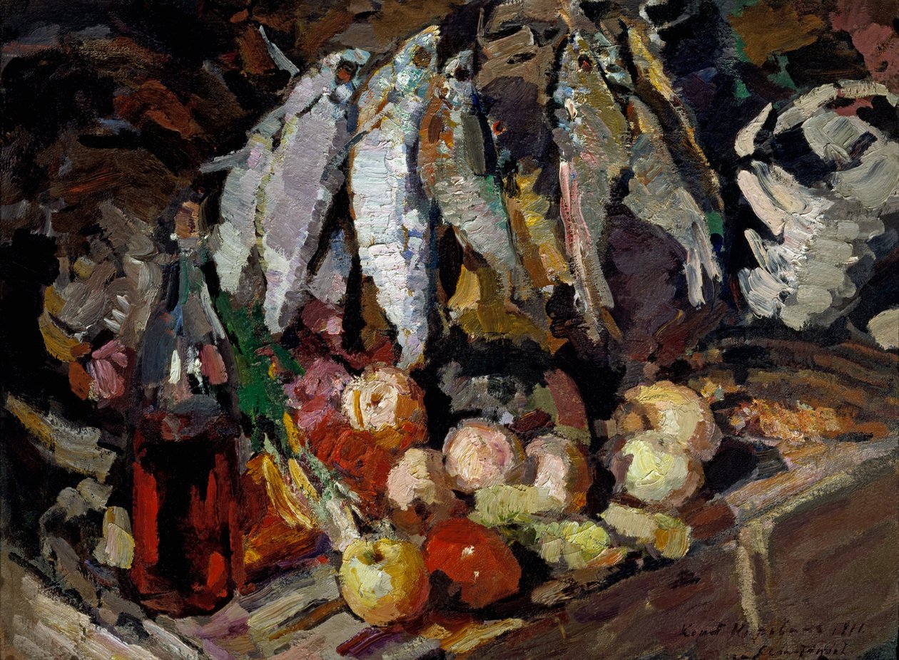 Fishes, wine, fruit av Konstantin Alekseevich Korovin