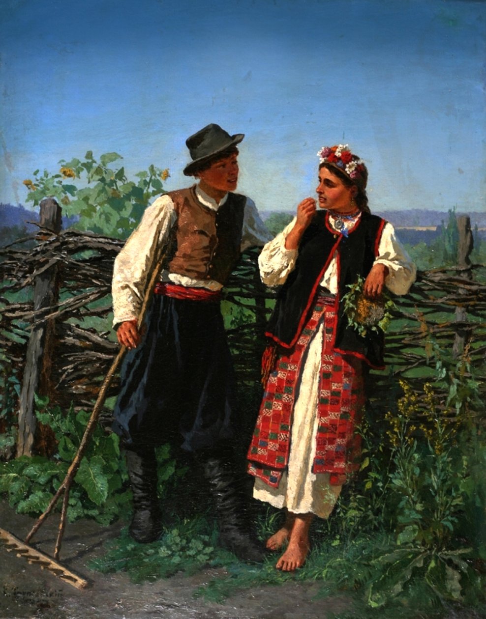 Vid Wattle-staketet, 1863 av Konstantin Alexandrovich Trutovsky