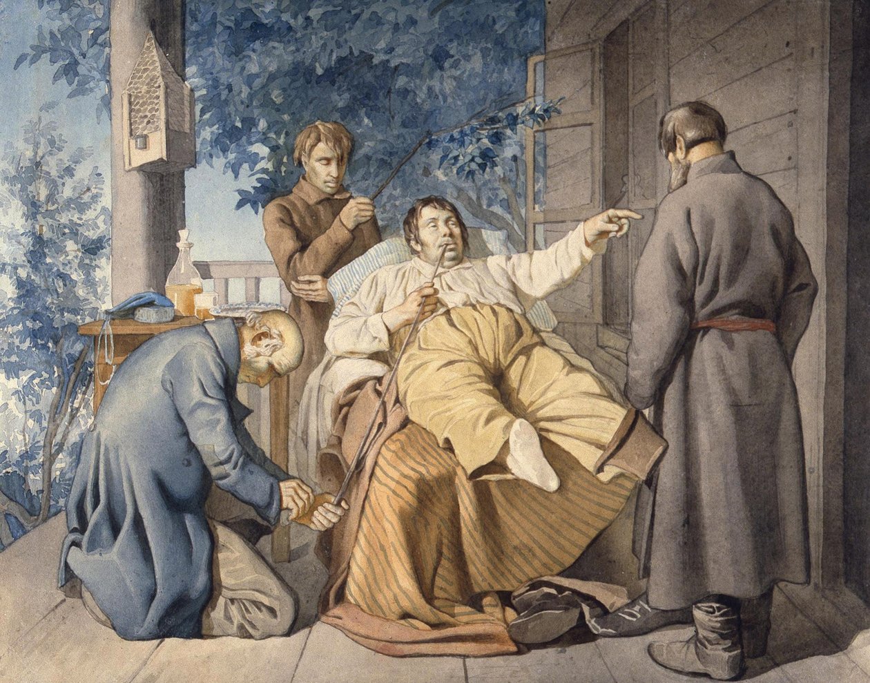 Hyresvärden och hans livegna, 1853 av Konstantin Alexandrovich Trutovsky
