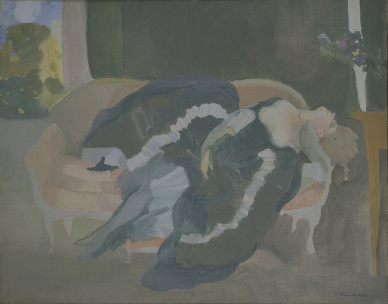 Sova ung kvinna av Konstantin Andreevic Somov