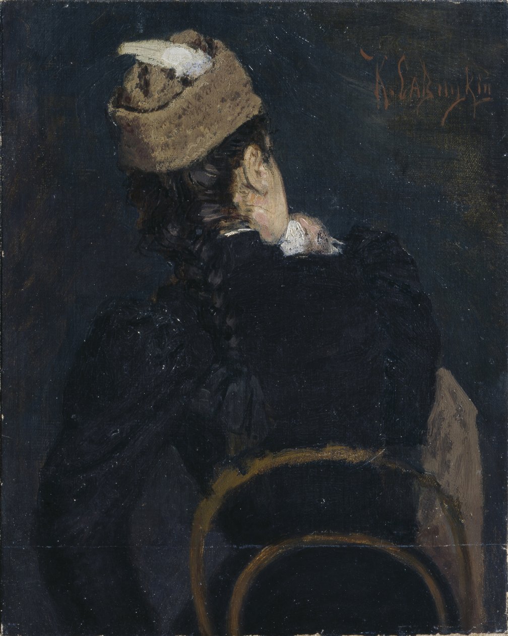 En flickstudent, 1890-talet av Konstantin Apollonovich Savitsky