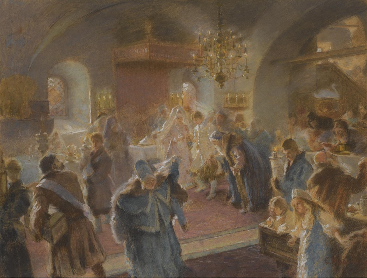 Strö över humlestudien av Konstantin Egorovich Makovsky