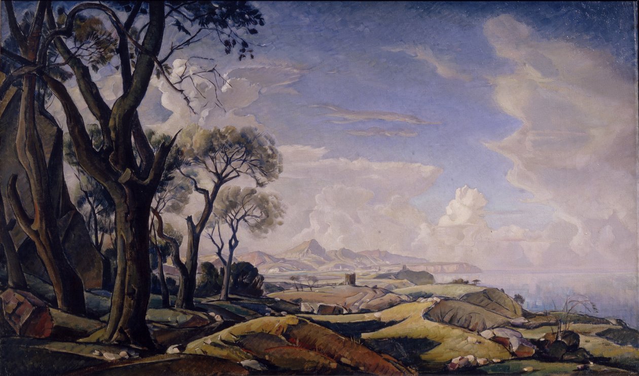 Landskap med träd, 1927 av Konstantin Fyodorovich Bogayevsky