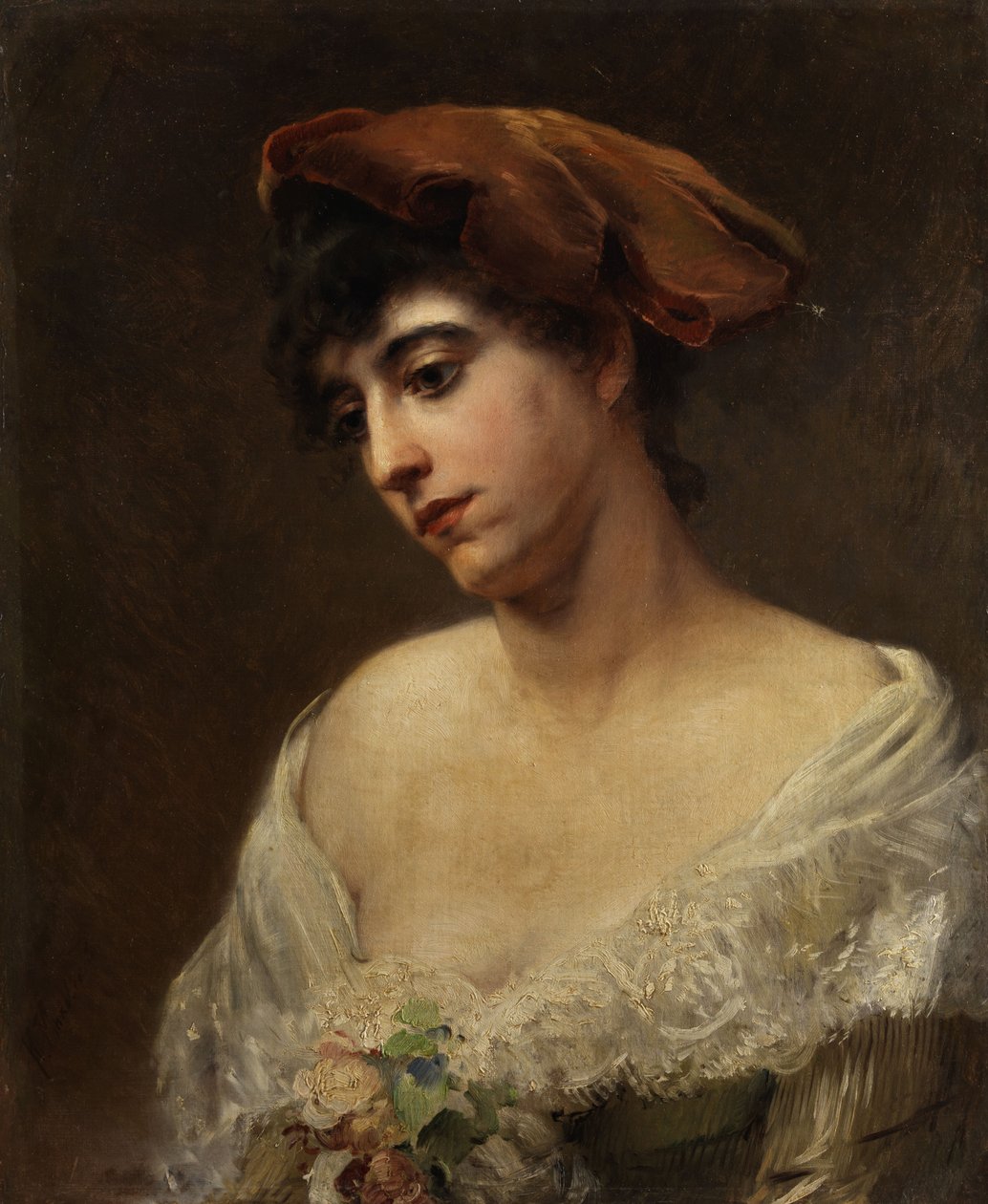 Konstantin Makovsky Porträtt av en ung dam av Konstantin Makovsky