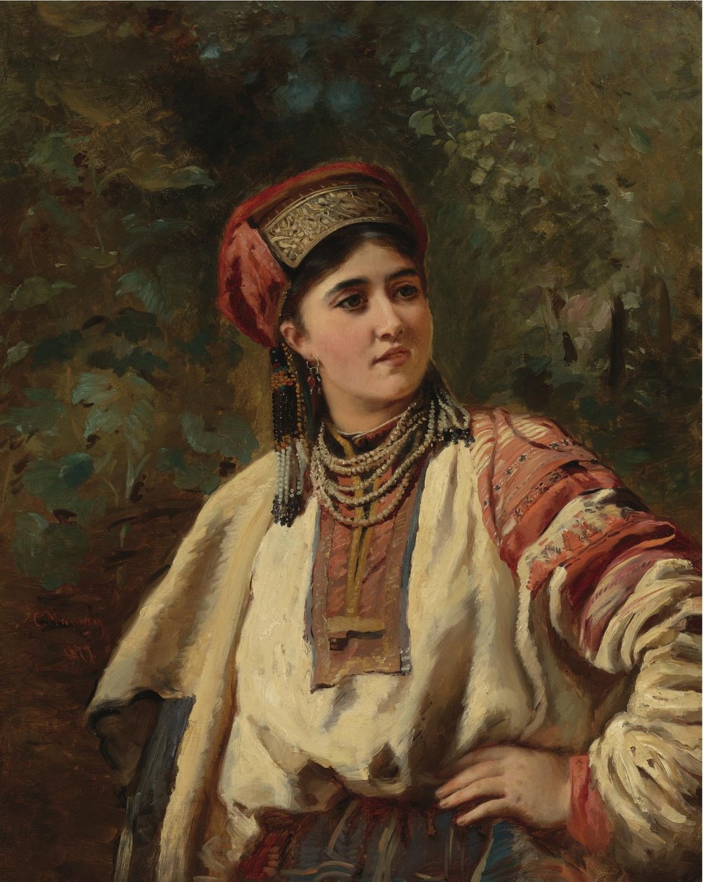 Konstantin Makovsky - Kvinna i nationaldräkt av Konstantin Makovsky