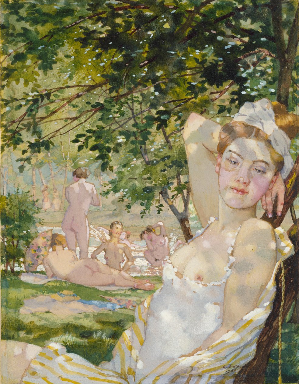 Badande i solen, 1930 av Konstantin Somov