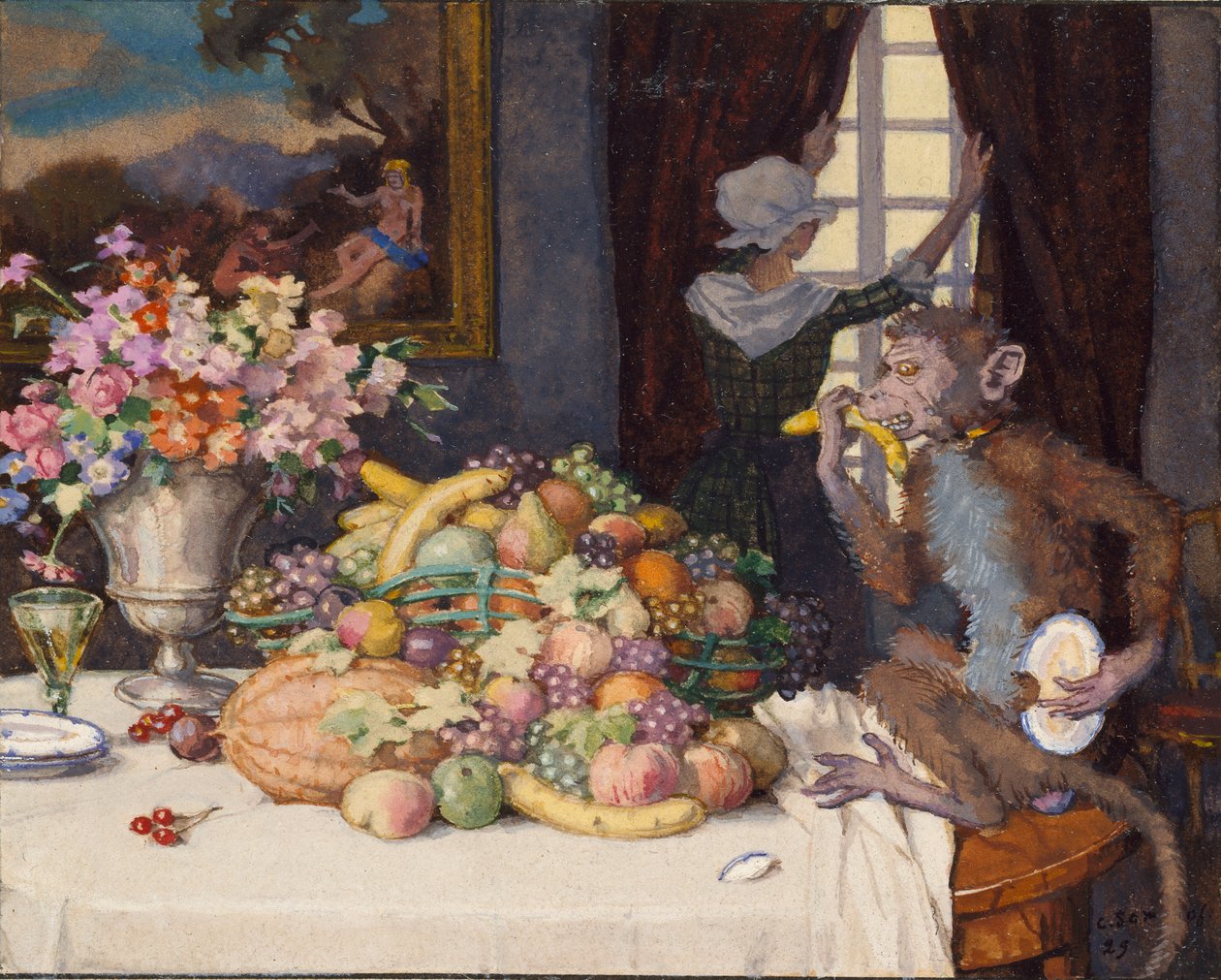 Greedy Monkey, 1929 av Konstantin Somov