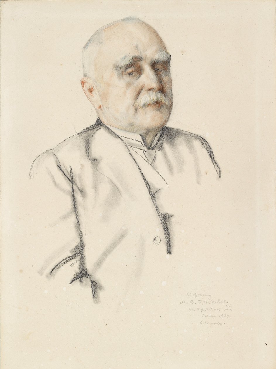 Porträtt av Mikhail Vasilievich Braikevich, 1934 av Konstantin Somov