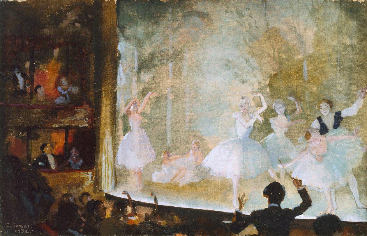 Rysk balett, Champs-Elysees: Les Sylphides, 1932 av Konstantin Somov