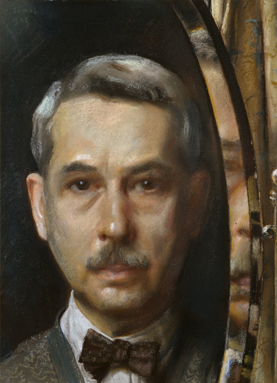 Självporträtt i en spegel, 1928 av Konstantin Somov
