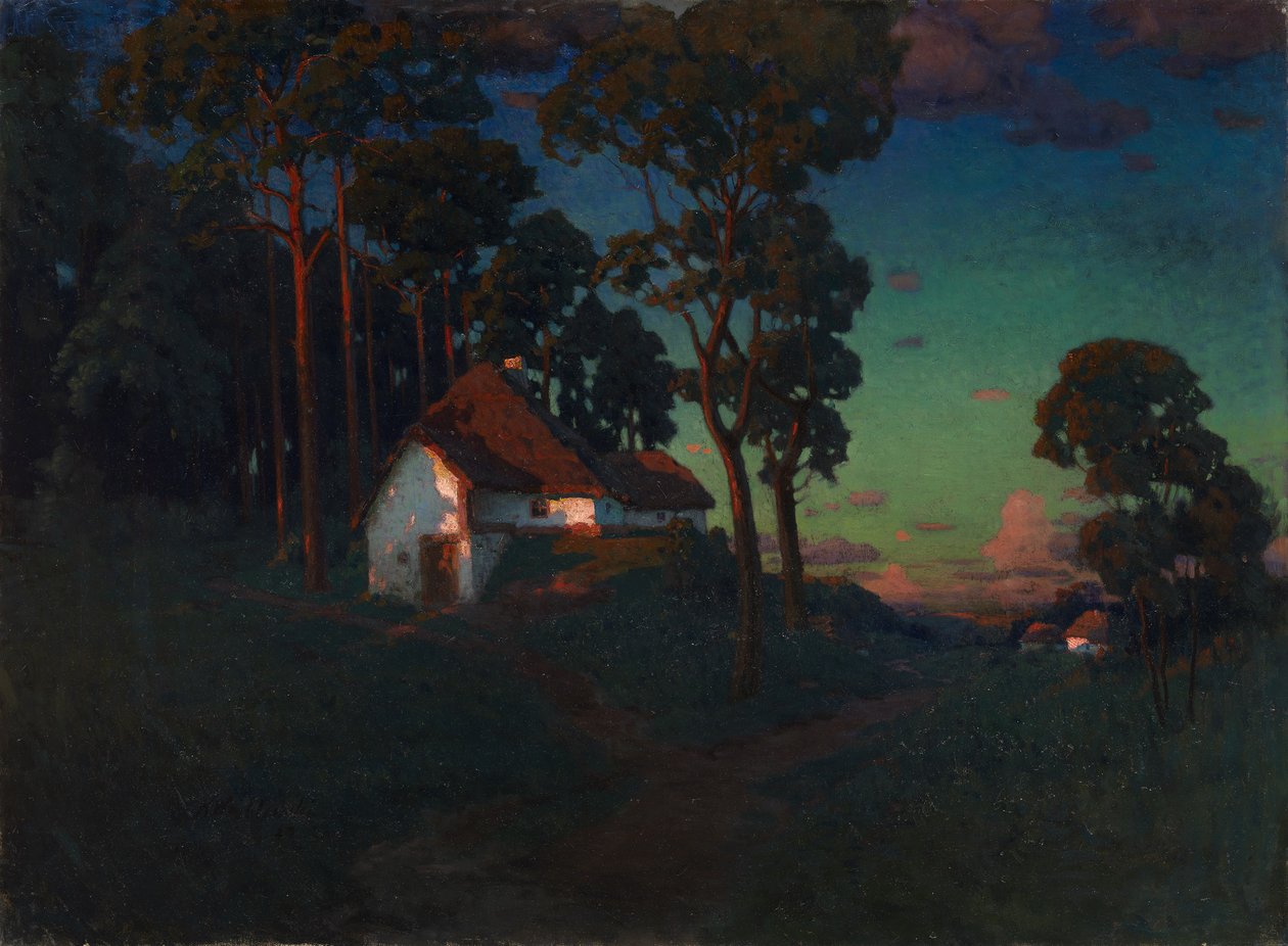 Byn vid solnedgången, 1923 av Konstantin Wroblewski