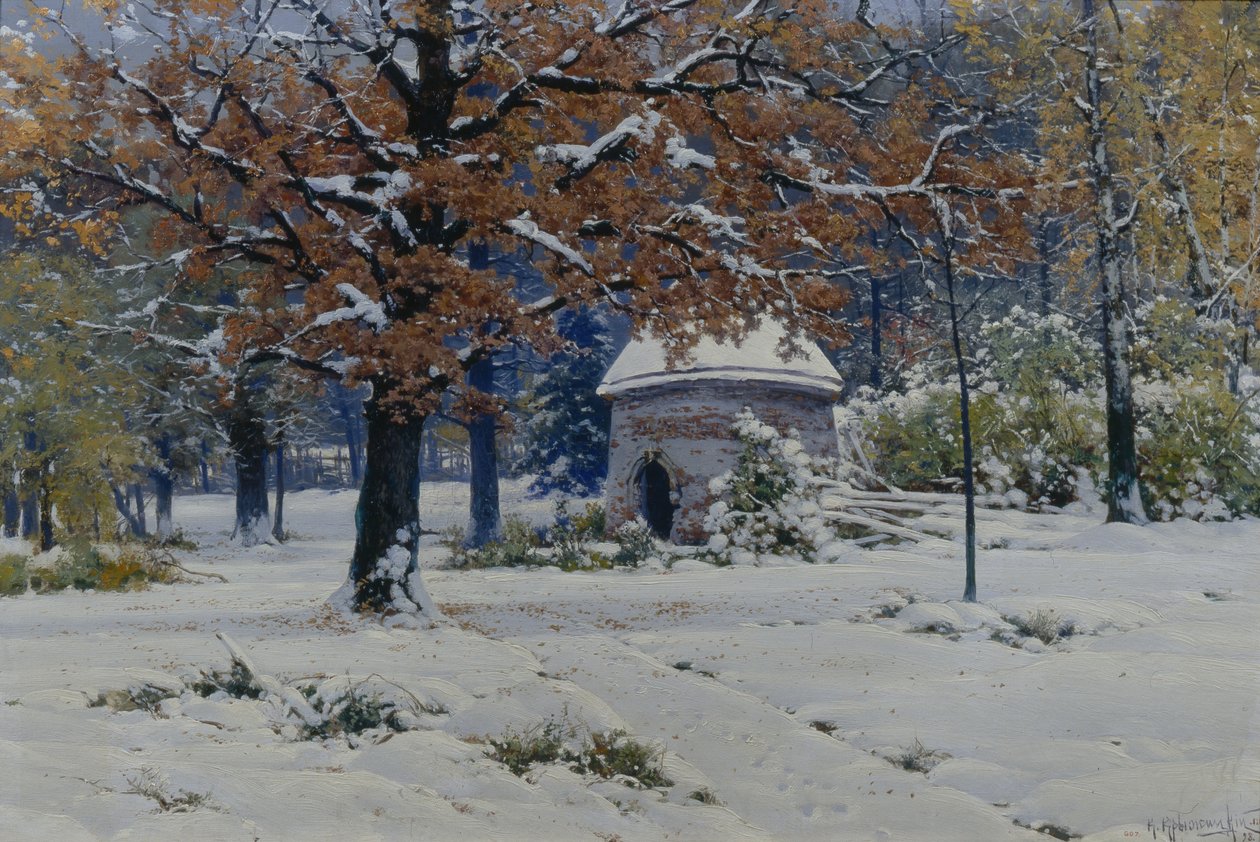 Snö i september 1898 av Konstantin Yakovlevich Kryzhitsky