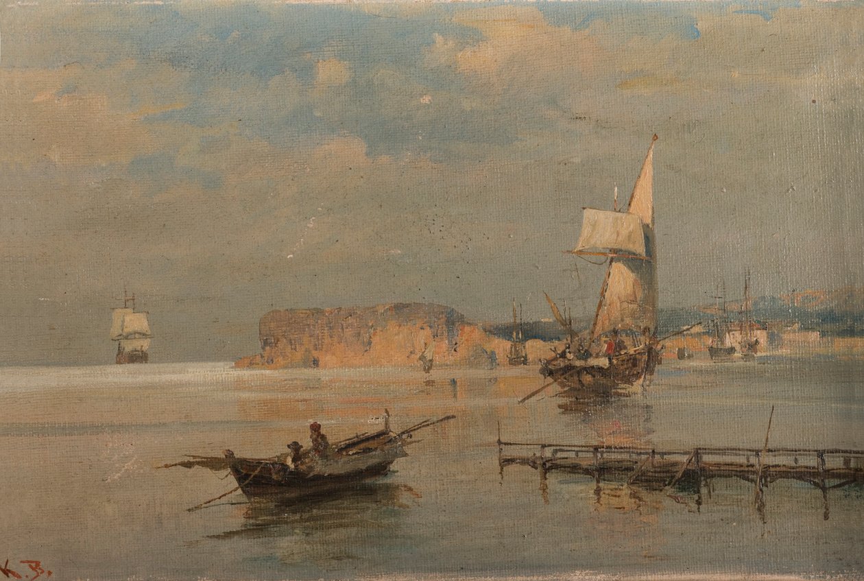 Boats in a port av Konstantinos Volanakis