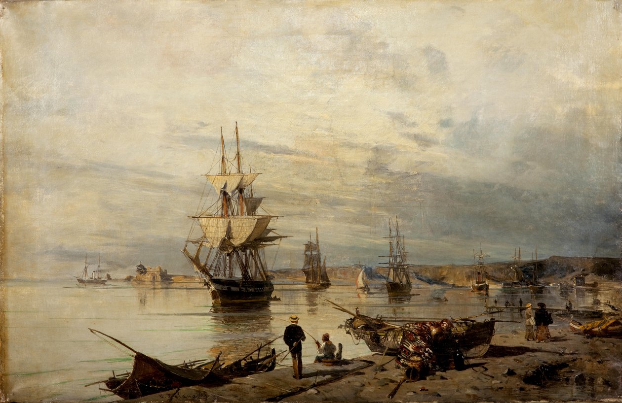 Sunset at the seashore av Konstantinos Volanakis