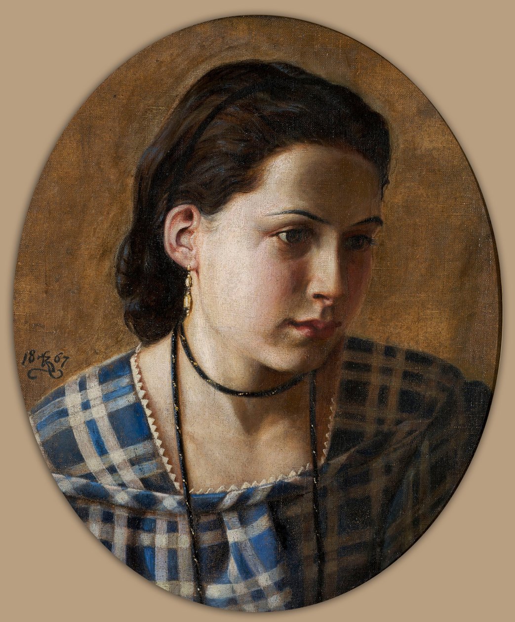 Portrait of Vilhelmine Erichsen av Kristian Zahrtmann