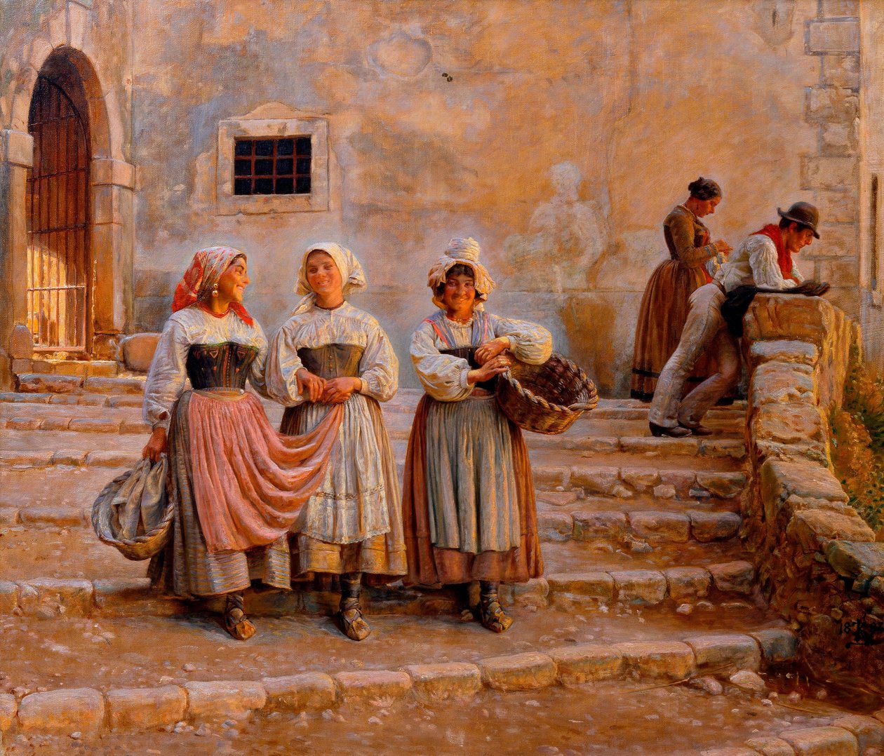 Young women transporting lime. Civiitá d Antino av Kristian Zahrtmann