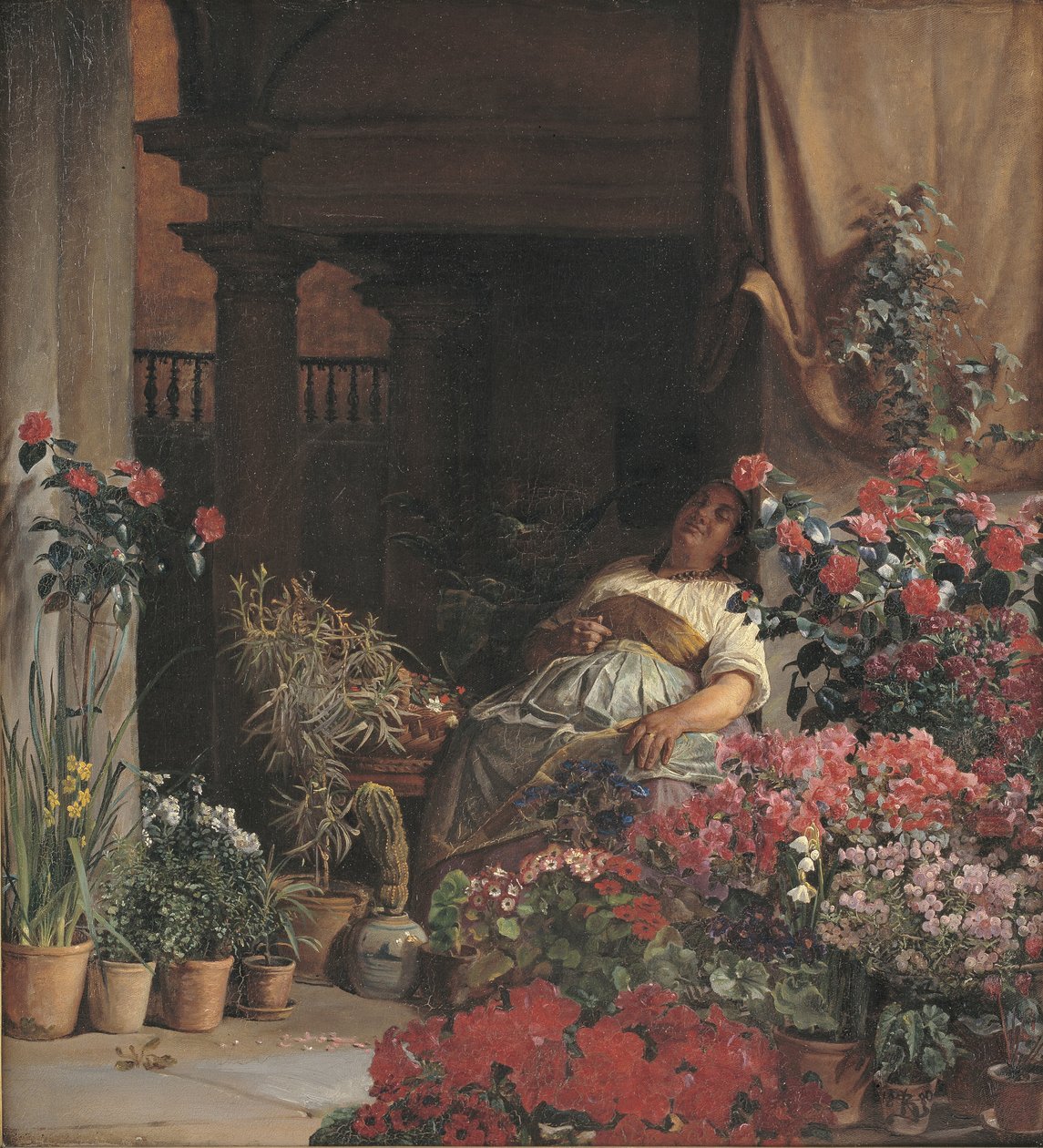 En florentinsk blomstersäljare av Kristian Zahrtmann