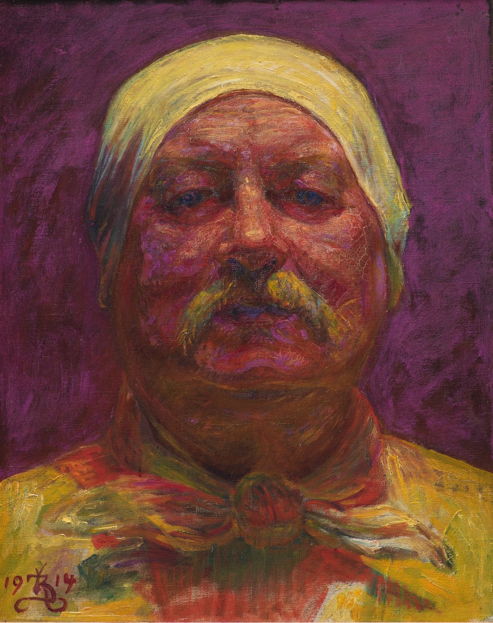 Självporträtt av Lamplight av Kristian Zahrtmann