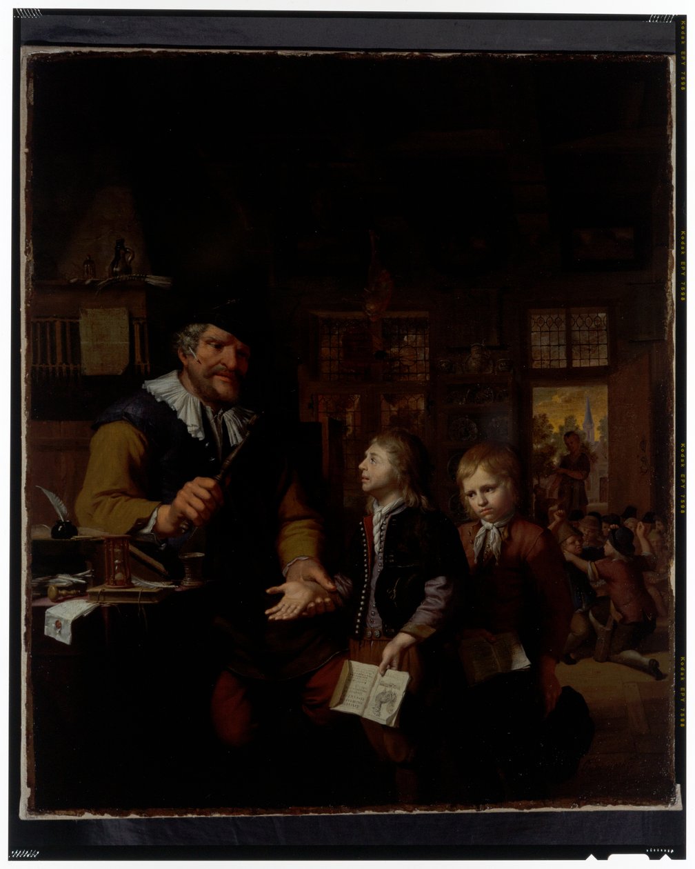 En skolmästare som tuktar två pojkar av Krzyztof (1659 1729) Lubieniecki