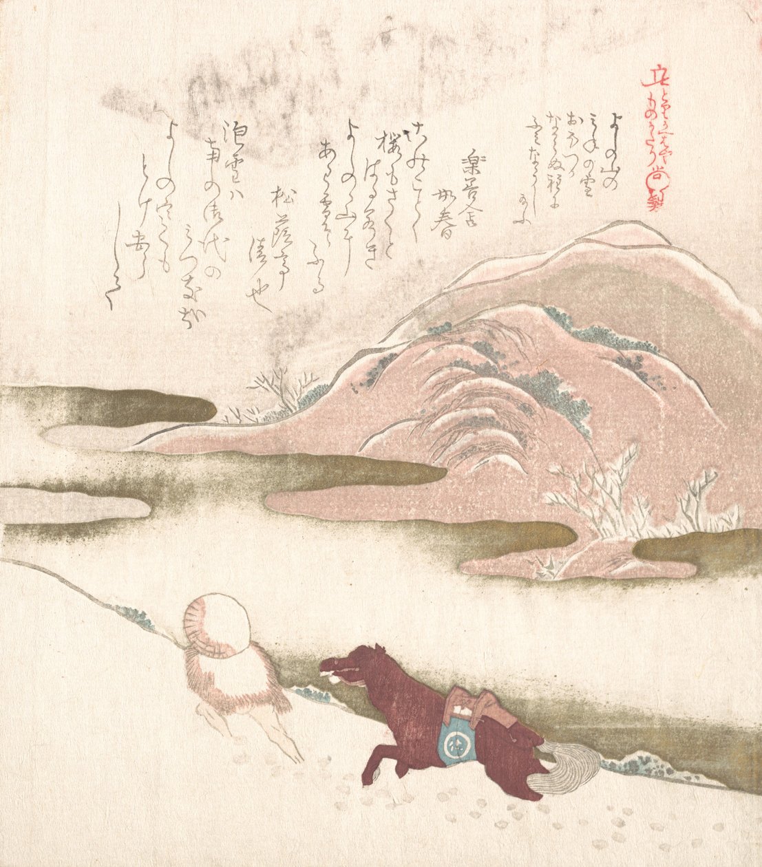 Snölandskap, 1800-talet. av Kubo Shunman