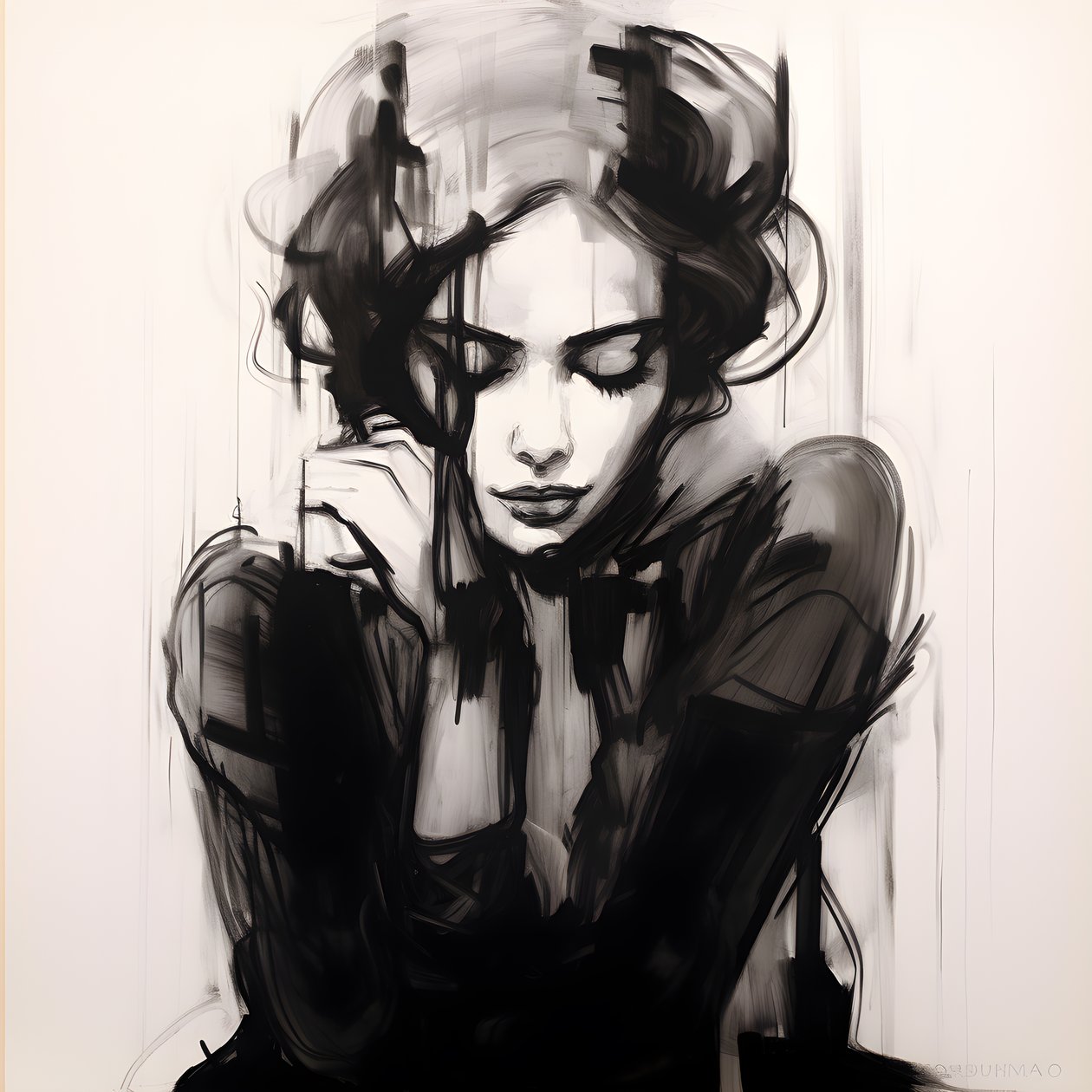 Expressionistisk sketch 1 av Kurt Heppke