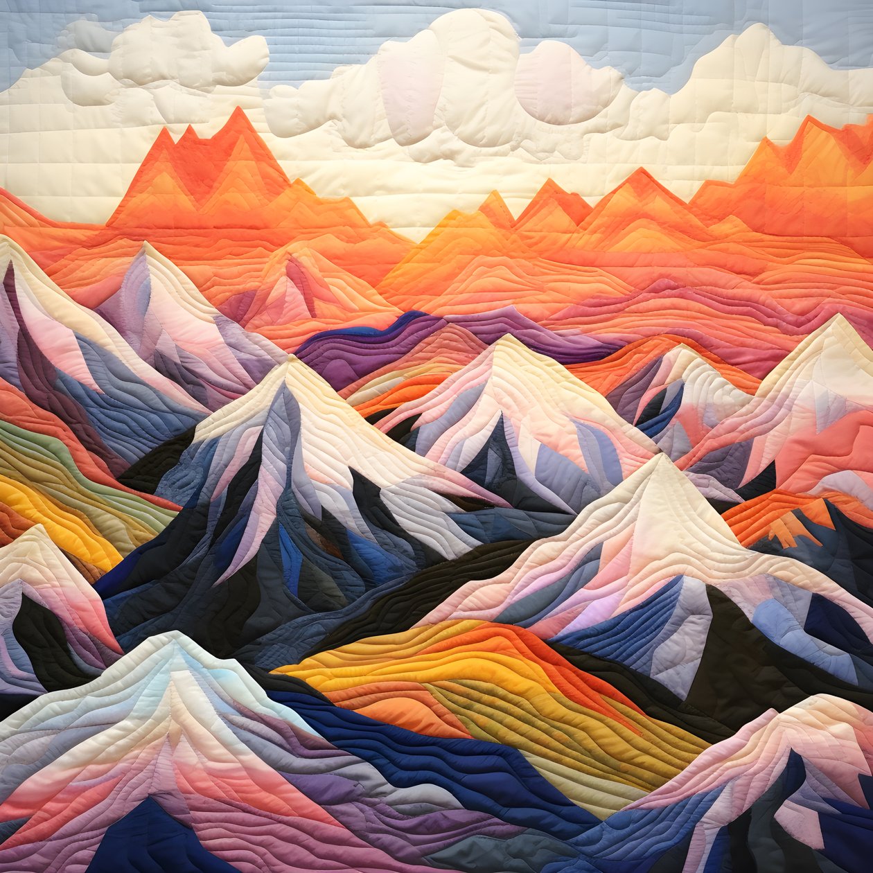 Quiltad bergskedja 1 av Kurt Heppke