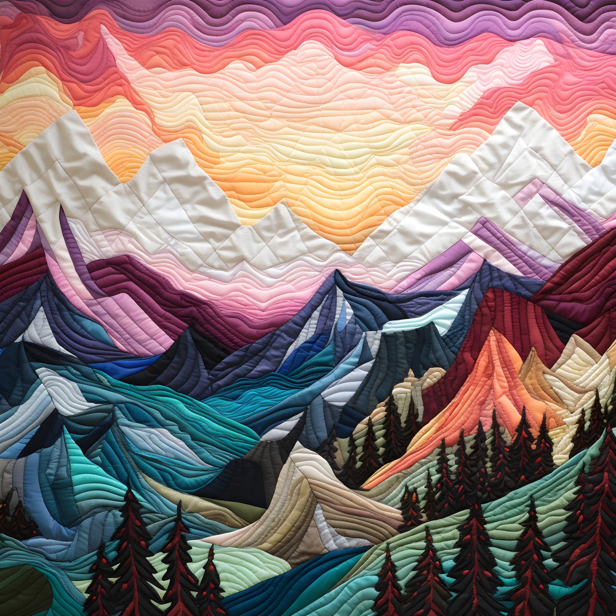 Quiltad bergskedja 2 av Kurt Heppke